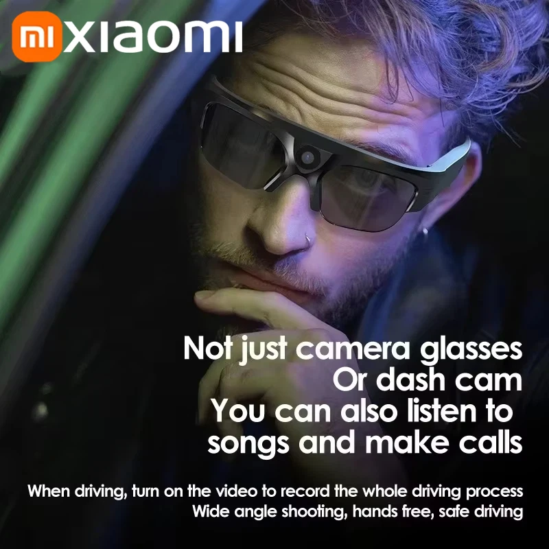 Xiaomi 6KHD AI النظارات الذكية 800 واط بكسل كاميرا بلوتوث دعوة صوت مساعد ستيريو مشغل موسيقى ترجمة النظارات اللونية #4