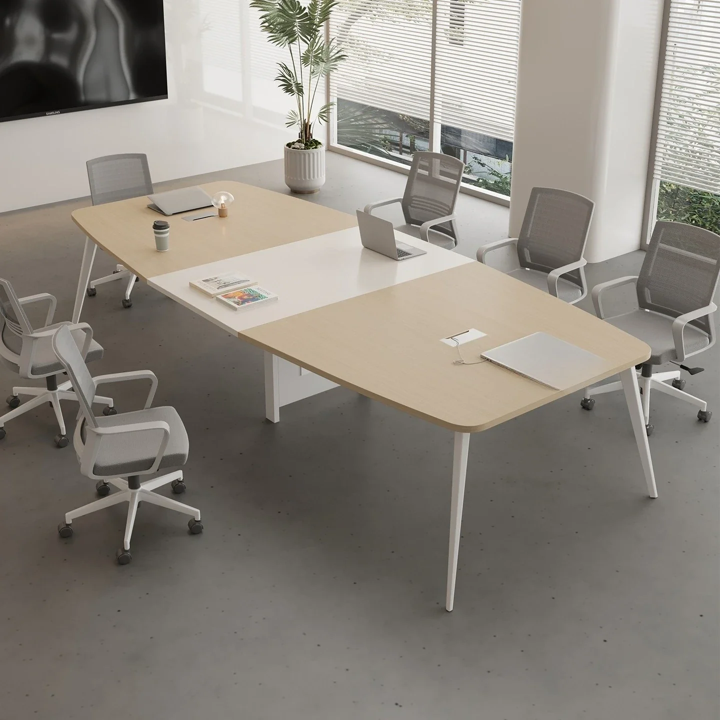 Medium and small conference table Long table Simple modern conference room Training Long table Large
