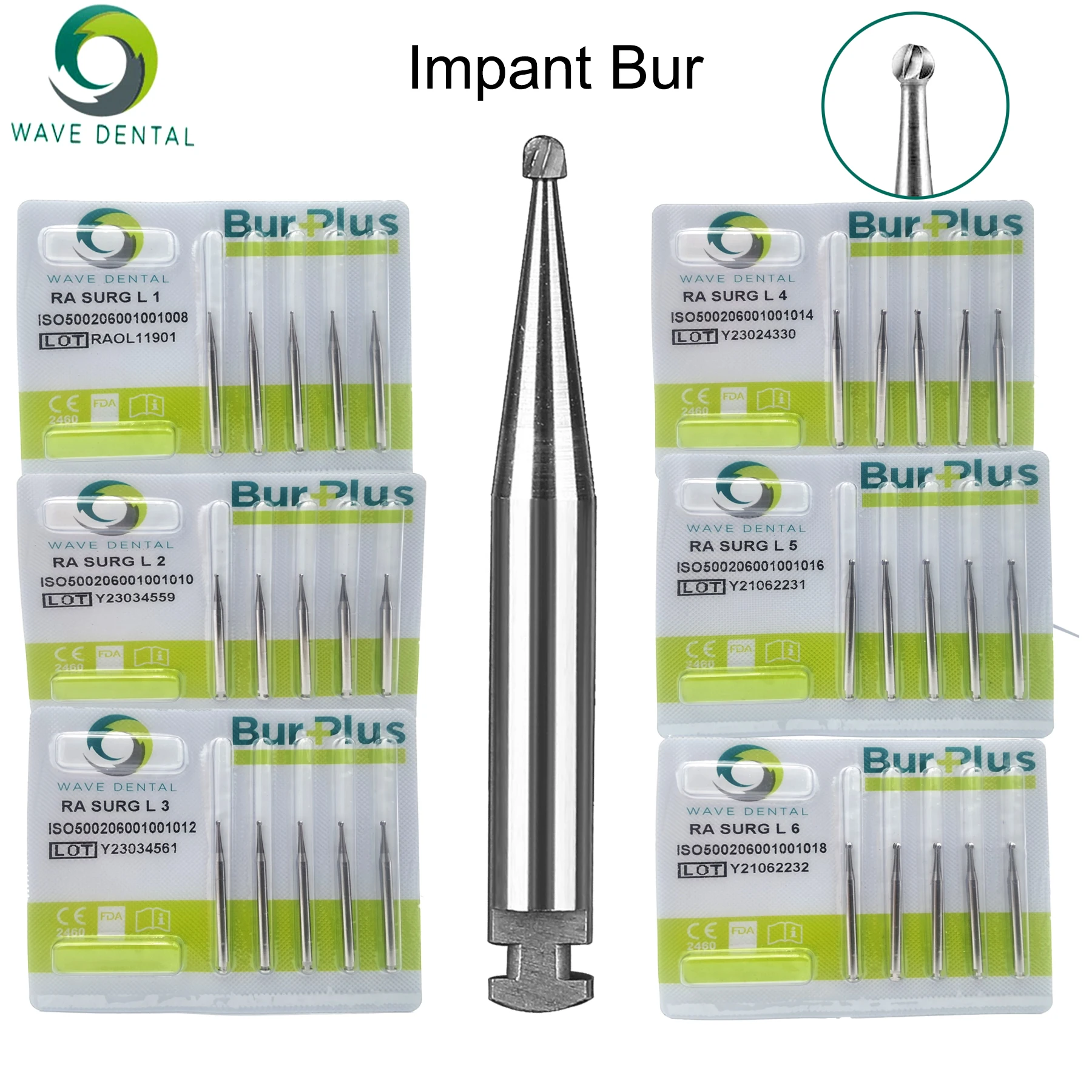 Dental Burs Tungsten Carbide Implant Bur Low Speed Carbide Burs Dentistry Drill Round Head For Dentist Surgical Dental Products