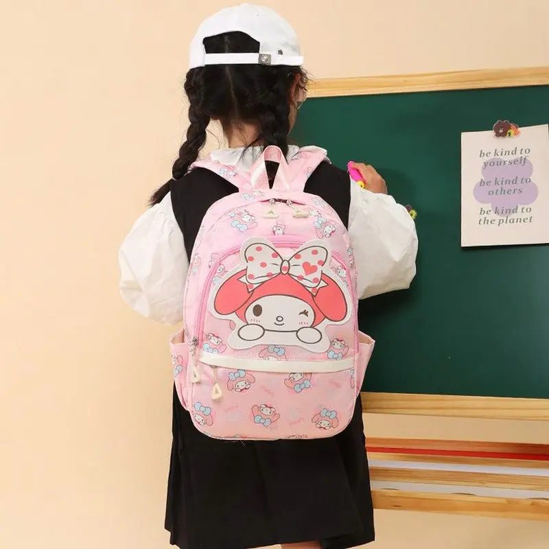 MINISO Kuromi Kawaii plecak Boy Girls szkolna torba na Laptop ramiona na co dzień podróż na kemping lekki plecak