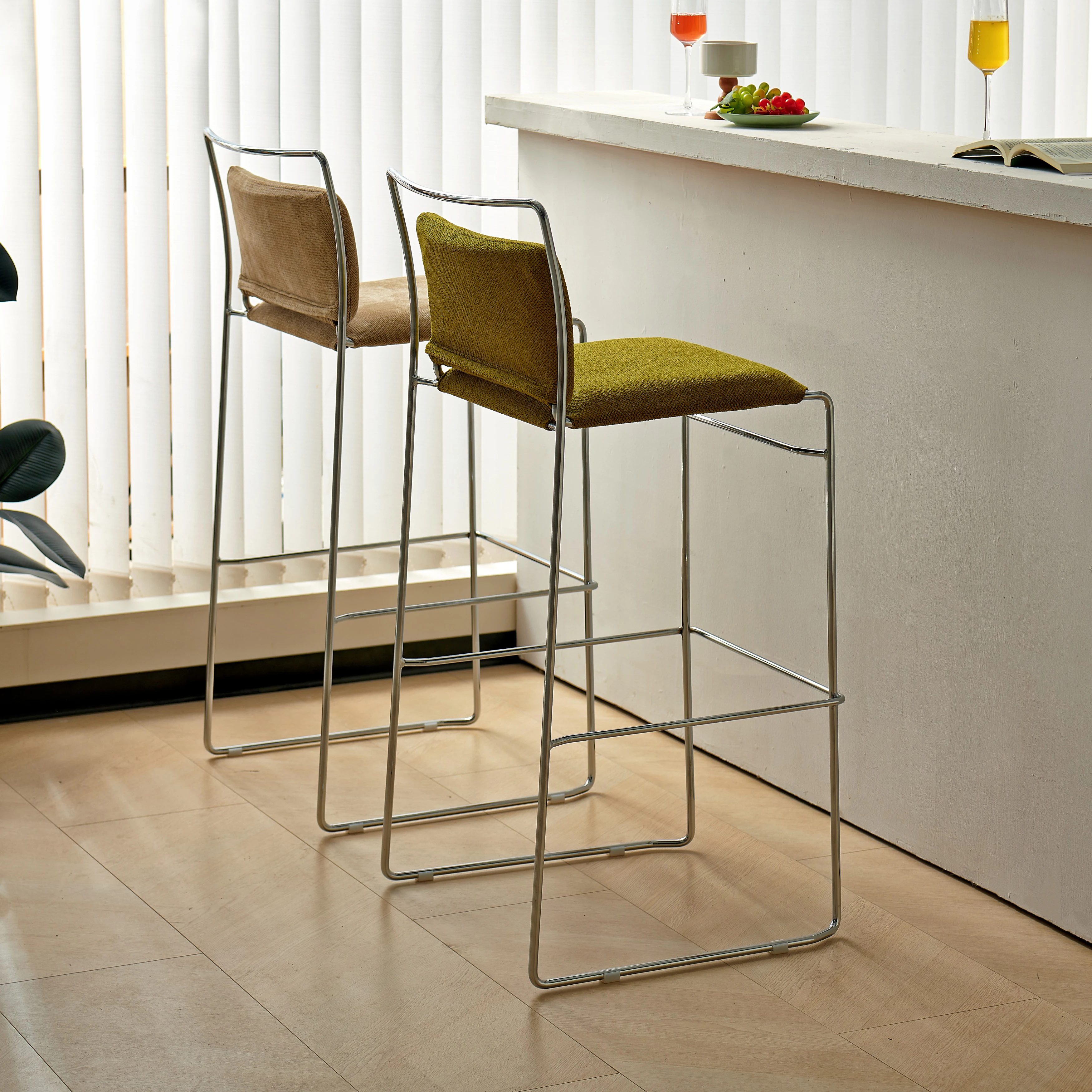 레트로 홈 하이 체어 디자이너 창의적 라이트 럭셔리 바 스툴 소형 아파트 등받이 아일랜드 체어