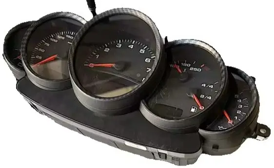 

1 Set Matt/Gloss Carbon Fiber print/Matt Chrome Dashboard Dial Gauge Rings Bezel Trim For Porsche 911 996 S Turbo Targa