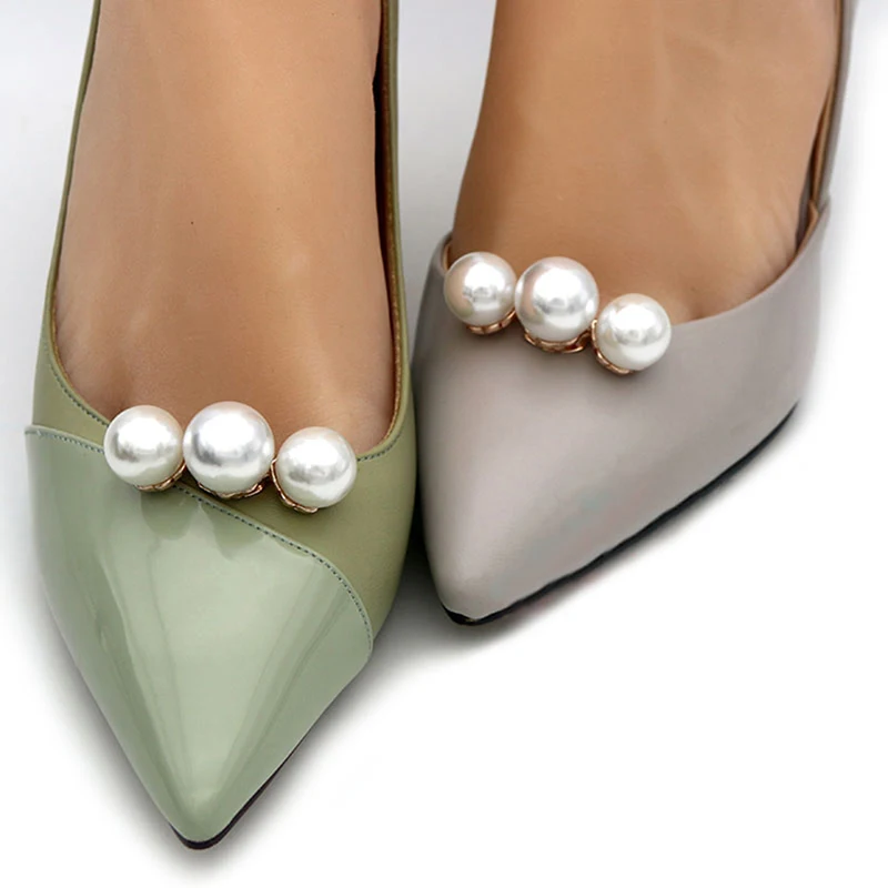 1Pc Lady Shoe Pearl Clip Decorative Clips Wedding Women Bride High Heel Removable Charm Buckle Clamp Ozdoby do butów — zdjęcie 6