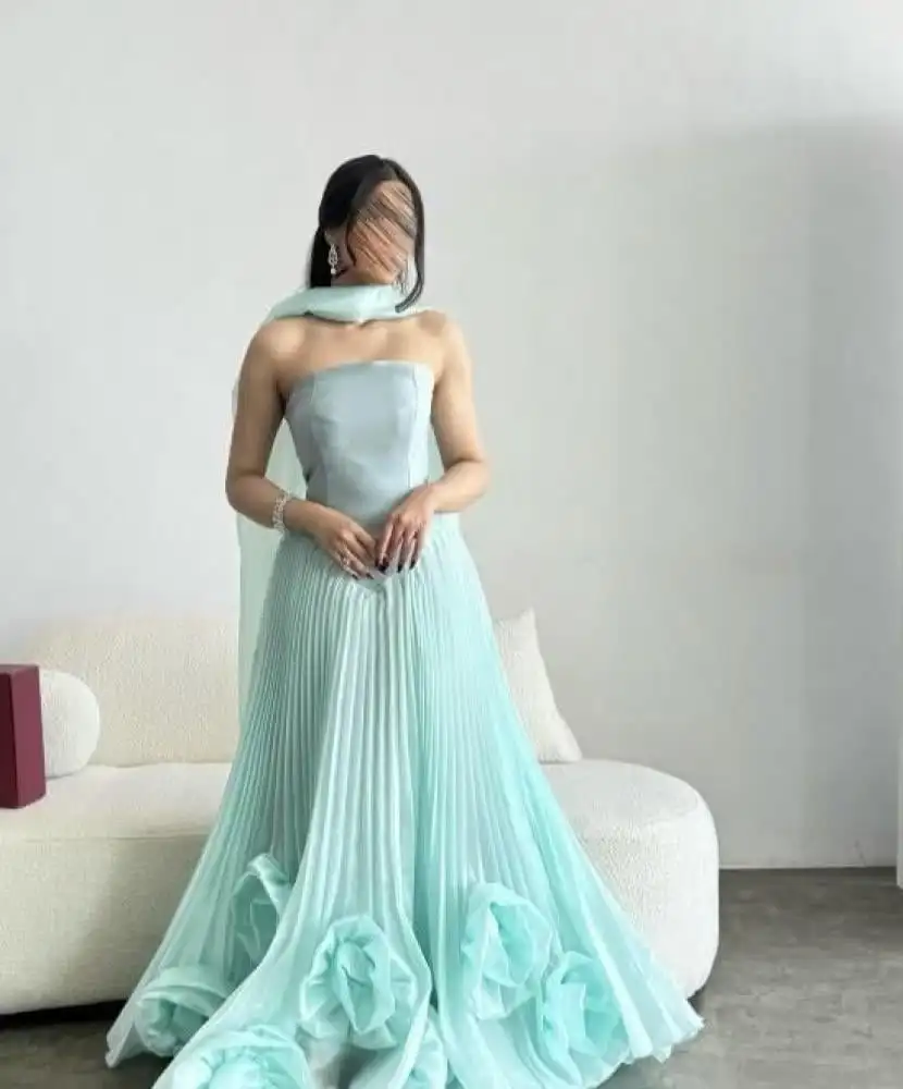 

AsaNagi Aribia Classic Evening Gowns Women's Elegant Dresses With Flower Decoration Cocktail Party Dresses Special Occasion