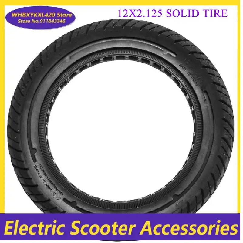 

12 inch electric scooter with 12 x 2.125 solid tires and non inflatable shock-absorbing honeycomb explosion-proof tires