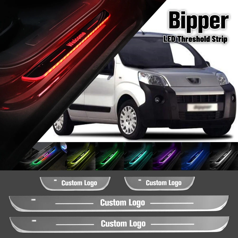 

For Peugeot Bipper 2008-2013 Car Door Sill Light Customized Logo LED 2010 2011 2012 Welcome Threshold Pedal Lamp Accessories