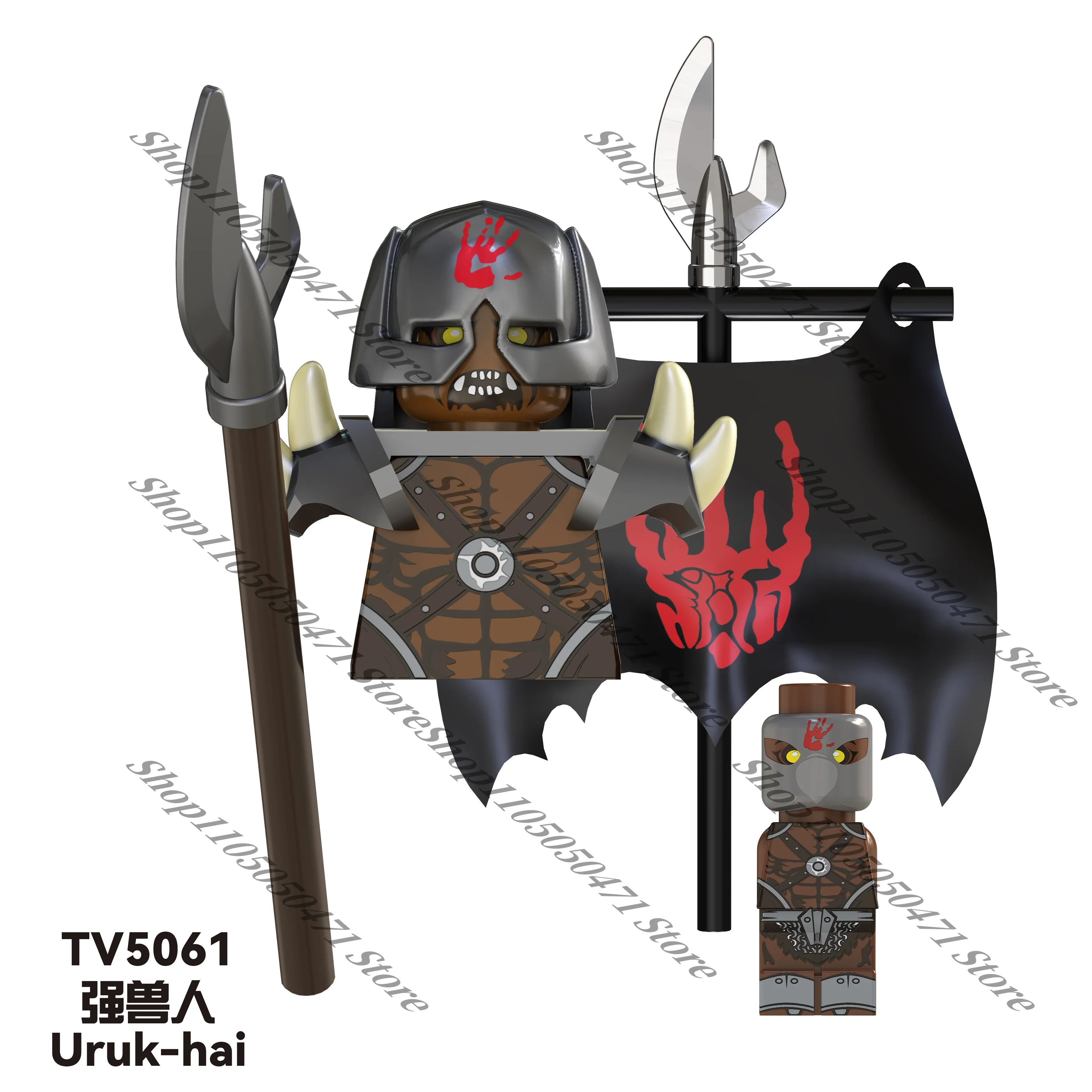 3D-Modellbausteine für Kinder, Herr der Ringe, Wächter der Zwerge, Uruk-Hai, Blockspielzeug, Puppen, Weihnachtsgeschenke