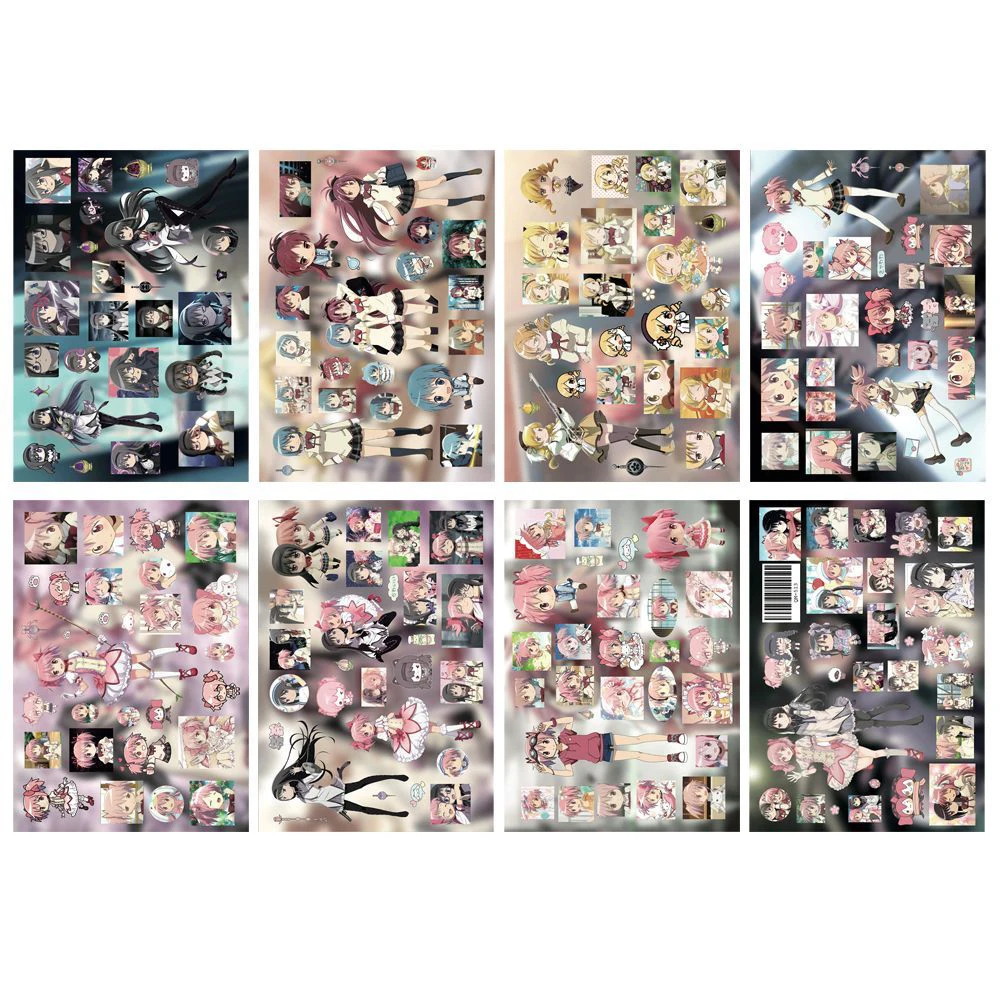Picture 7: 4/8Sheets Tomoe Mami Anime Stickers Akemi Homura Sakura Kyouko Cartoon Sticker Laptop Luggage Kaname Madoka Miki Sayaka Decals