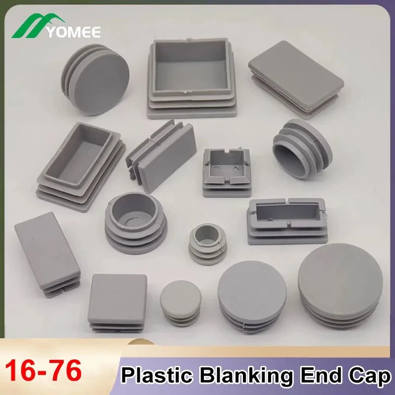 2/4/8 Pcs Grey Round/Square Plastic Blanking End Caps Furniture Accessories Chair Legs Tube Pipe Inserts Plug Dust Cover