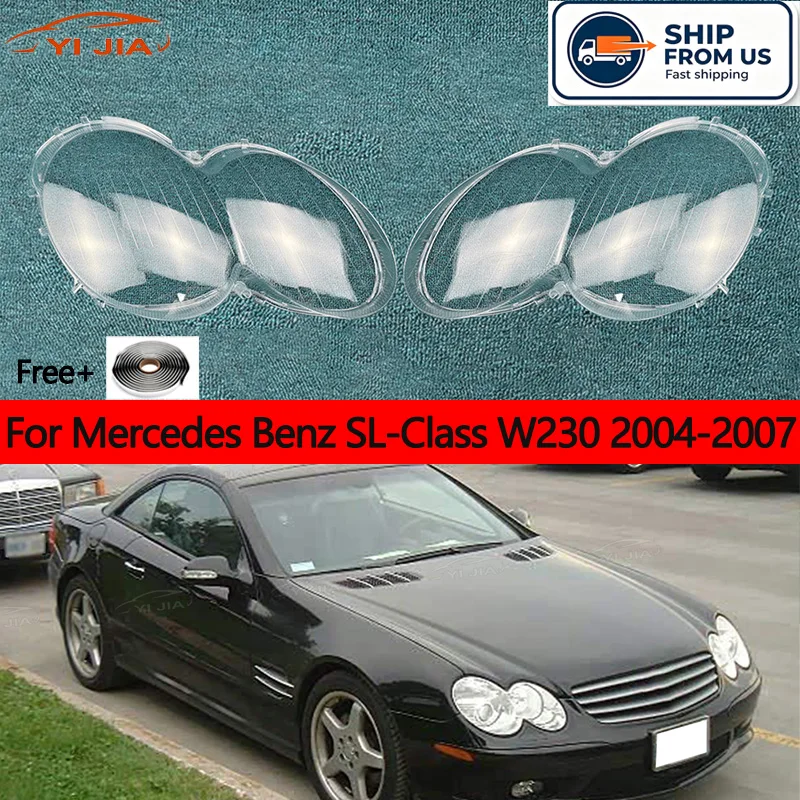 A Pair Of Headlight Housings For Mercedes Benz SL-Class W230 2004-2007 High-Quality Headlight Covers Auto Parts