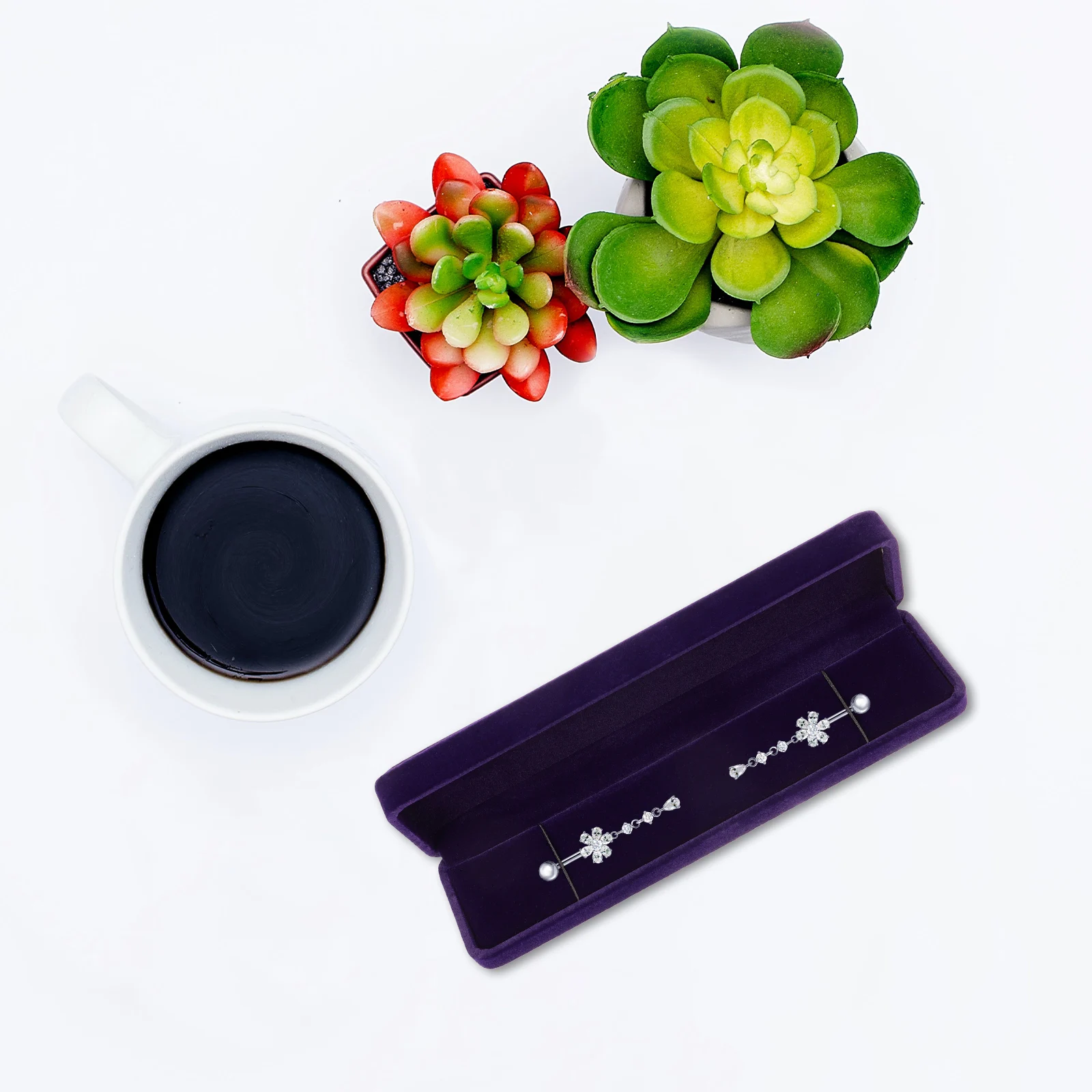 

2Pcs Beautiful Jewelry Gift Box Necklace Bracelet Case Storage Container Packaging