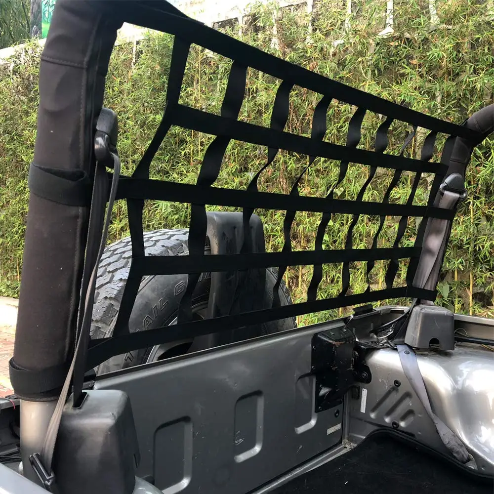 Cargo Net Rear And Top For Jeep Wrangler Jk Tj 1997-2018,Storage Roll Cage For Passengers Pets