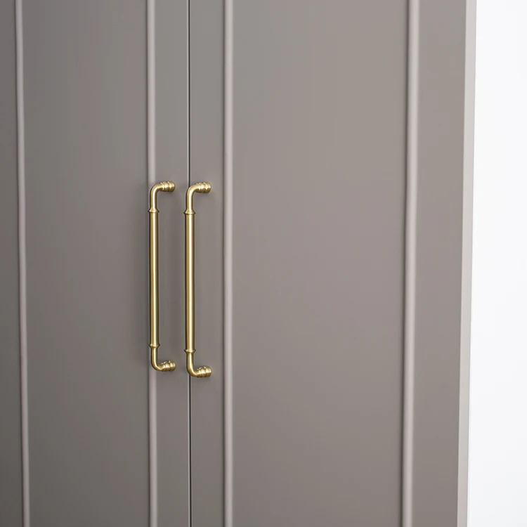 Solid Brass Cabinet Handle Sleek Furniture Hardware Kitchen Handle Dressers Wardrobe Cabinet Drawer Knobs Gold Handle