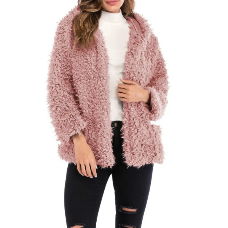 Autumn Winter Women Solid Color Fluffy Long Sleeve Knit Coat Open Front Cardigan coat Casual Sweaters Women Loose Cardigan hot