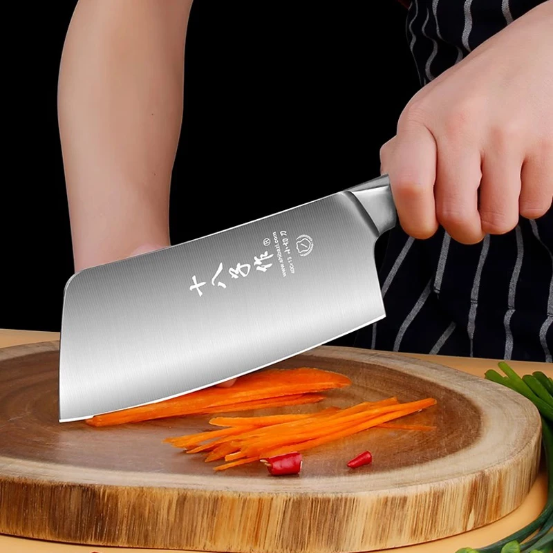 Shibazi Stainless Steel Chinese Cleaver Kitchen Knife Chef Nikiri Knives Fish Meat Vegetables Cutlery Cooking Slicing Tools