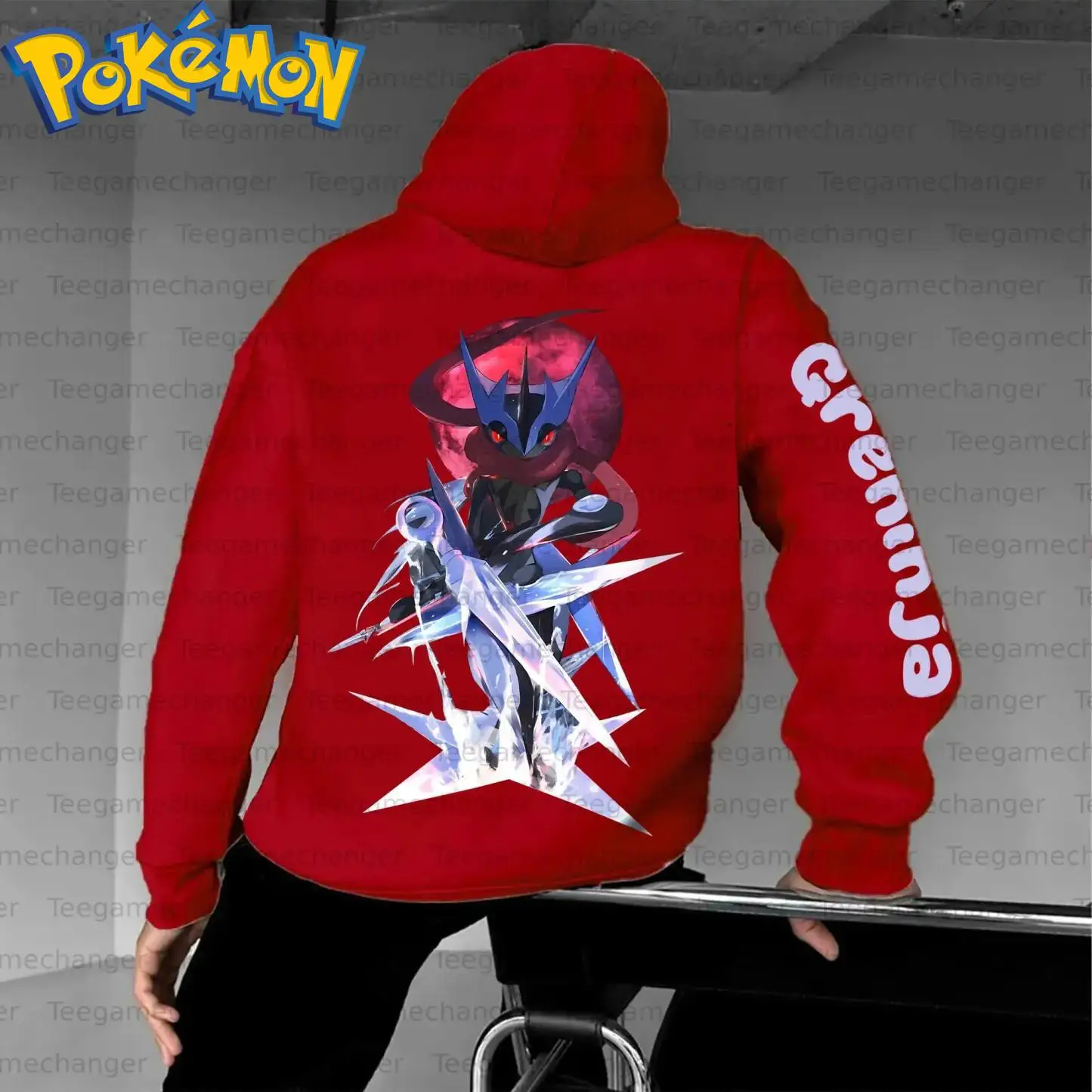 ポケモンアニメ グレンインジャ コットンパーカー 原宿パンツセット レッドキャラクタープリント レッドムーン忍者ポーズパターン付き ツーピース衣装