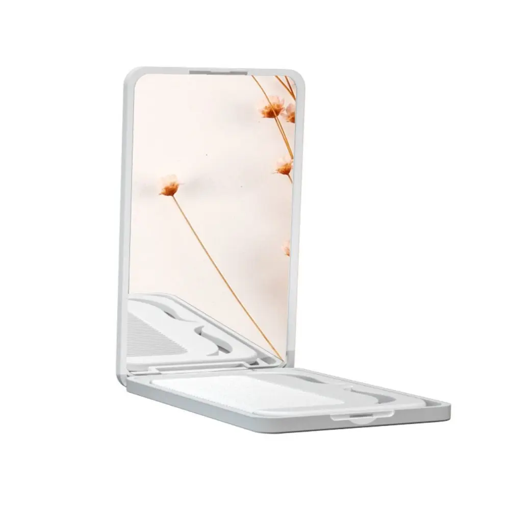 Flip Type Comb Mirror Set Mini Solid Color Makeup Mirror with Comb Vanity Mirror Fold Folding Compact Pocket Mirror Women