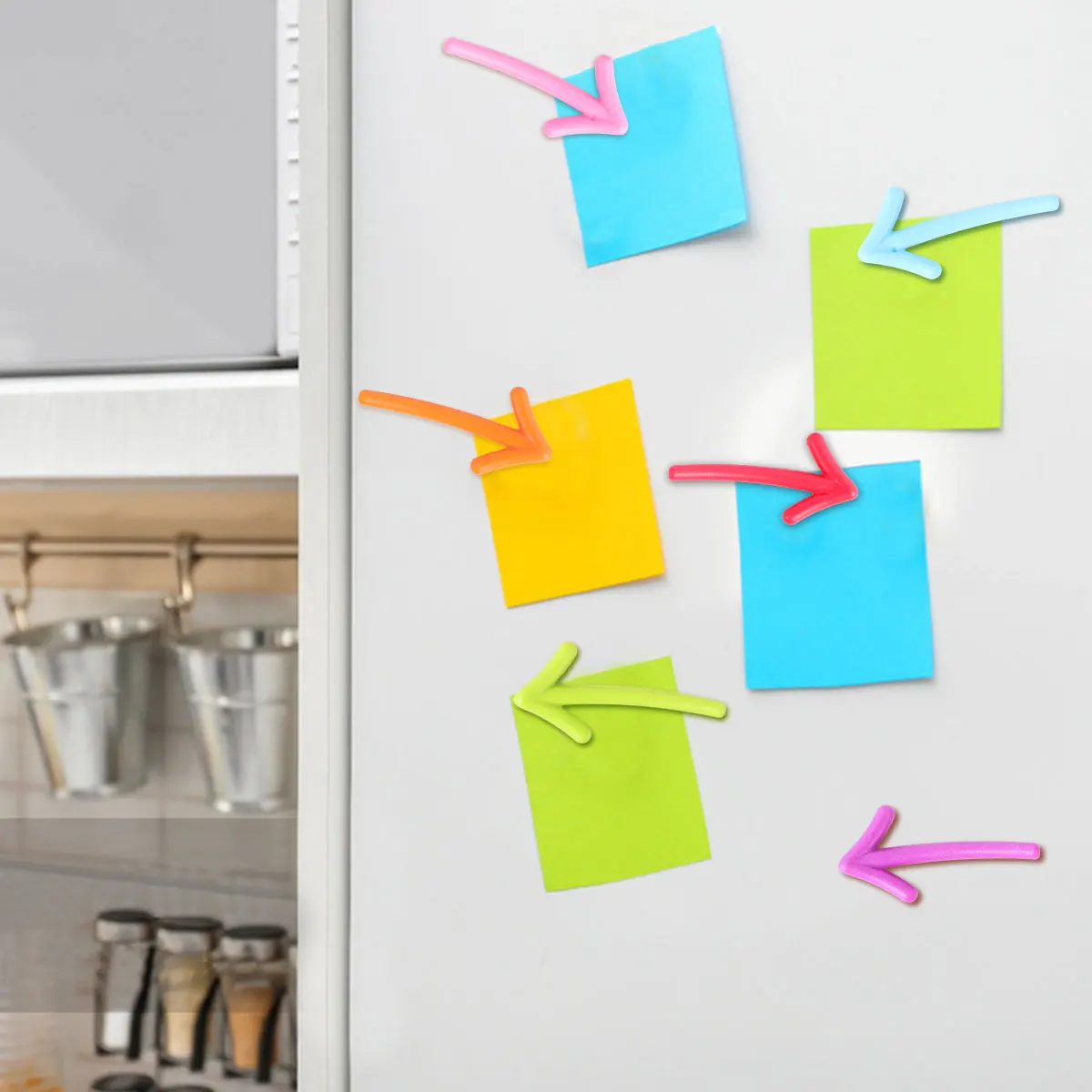 

6pcs Magnetic Fridge Stickers Colorful Arrow Design Refrigerator Decor Kitchen Office Party Fridge Magnets Sticker