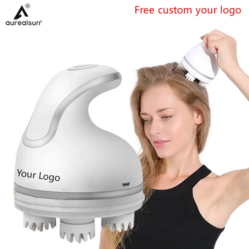 Custom Logo Electric Scalp Massager Head Massage Stimulate Hair Growth Deep Blood Circulation HealthCare Relax Antistress Masaje