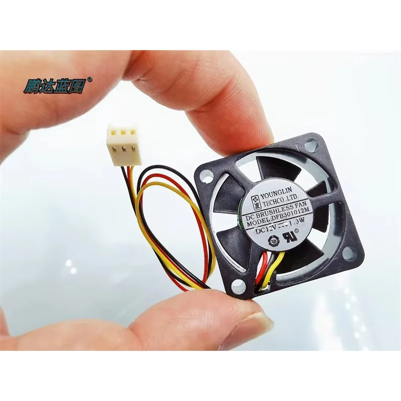 pa DFB301012M double ball bearing 3010 silent 12V 1.3W three-wire speed measurement 3CM micro cooling fan30*30*10MM