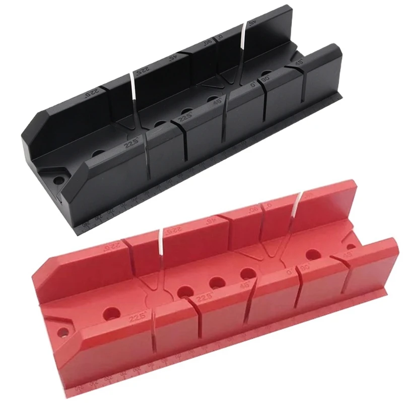 Miter Box 45/90 Degree Mitre Block Gypsum Cutting Tool for Wood Black/Red