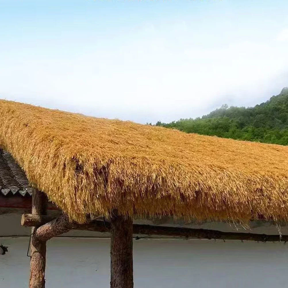 Thatched House Tiles Simulation Roof for Garden Landscaping Decor Cover Grass Rug Area Rugs Roofing Straw Carpet Decorate Fake