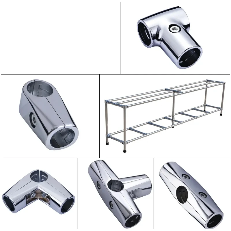 Aluminum alloy connector for Stainless steel tube pipe Movable fastening Shelves Clothes rack Display rack Connector fittings