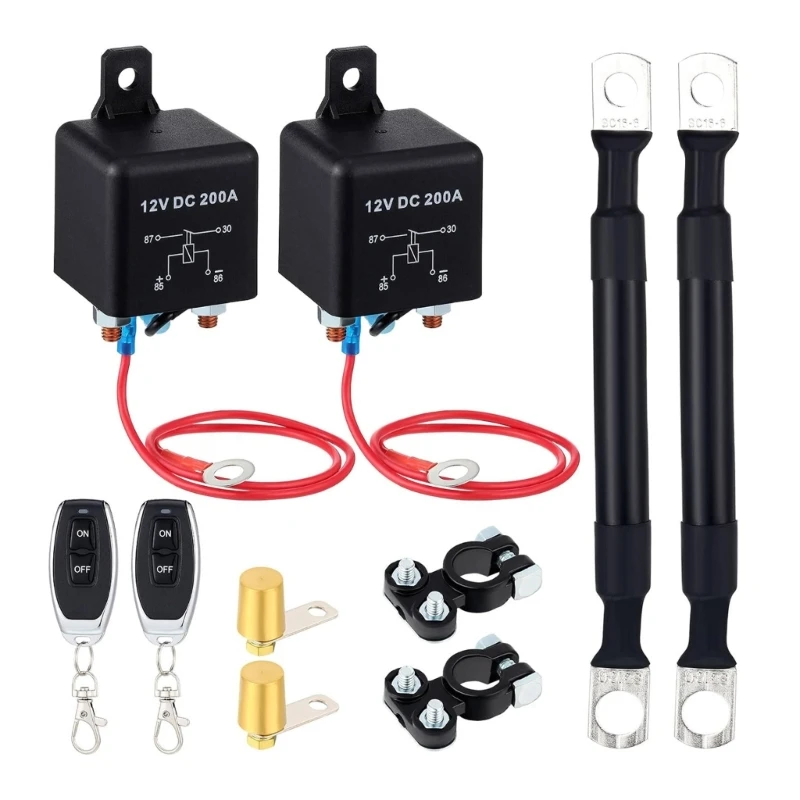 Vehicle Boat Battery Cutoff Isolator Disconnect Set, 200A 12V, for Enhancing Auto Security Prevent Battery Drain