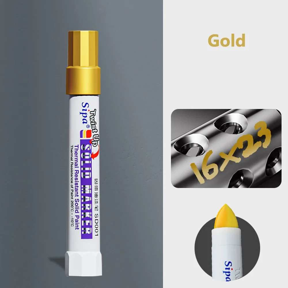 Solid Paint Pen Oil-based Ink High Temperature Resistant Solid Paint Marker Waterproof Marker Pen