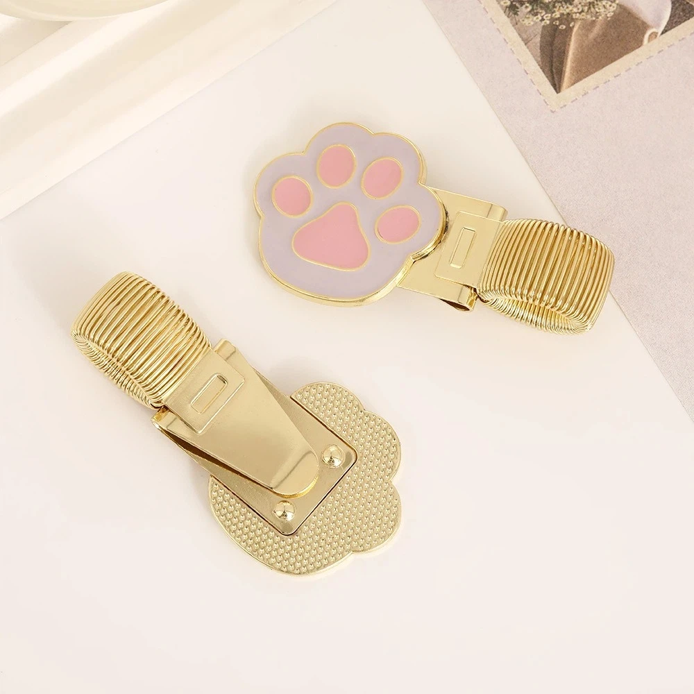 Securely Holds Puppy Pen Clip with Spring Heavy-Duty Durable Cat Paw Pen Clip Telescopic Spring Secure Grip Notebook Pen Holder