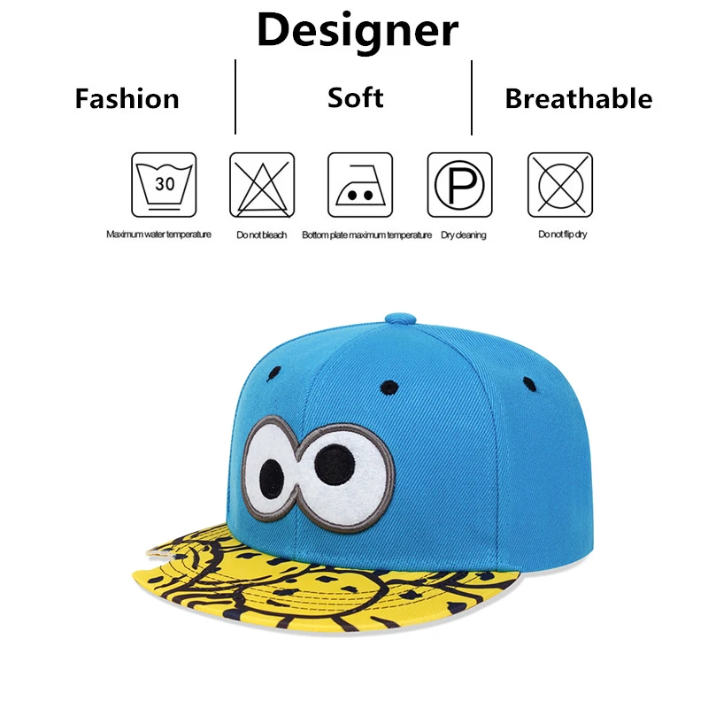 Unisex Eye PIZZA Embroidery Hip-hop Hats Spring and Autumn Outdoor Adjustable Casual Baseball Caps Sunscreen Hat