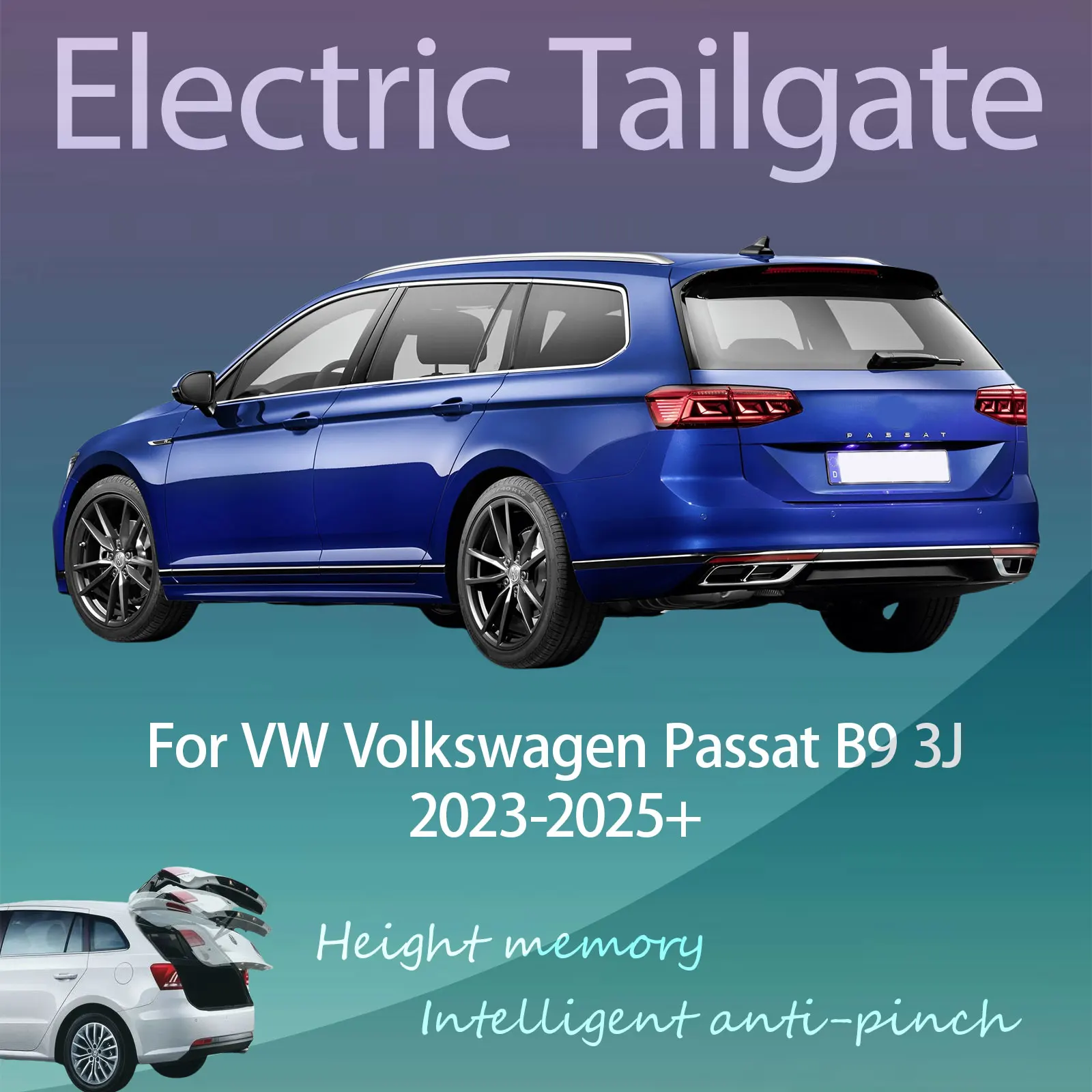 For VW Volkswagen Passat B9 3J 2023-2025+ Electric Tailgate Hands Free Operation Dual Rod Electric Trunk Suction Smart Control