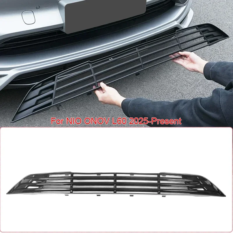 For NIO ONOV L60 2025-2027 ABS Car Modify Front Buckle Insect Proof Net Auto Front Bumper Center Intake Grille Cover Accessory
