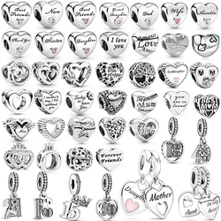 Silver Plated Rabbit Romantic Love Name Digital Loose Charm Beads For Women Pandora DIY Bracelet Necklace Jewelry Accessories