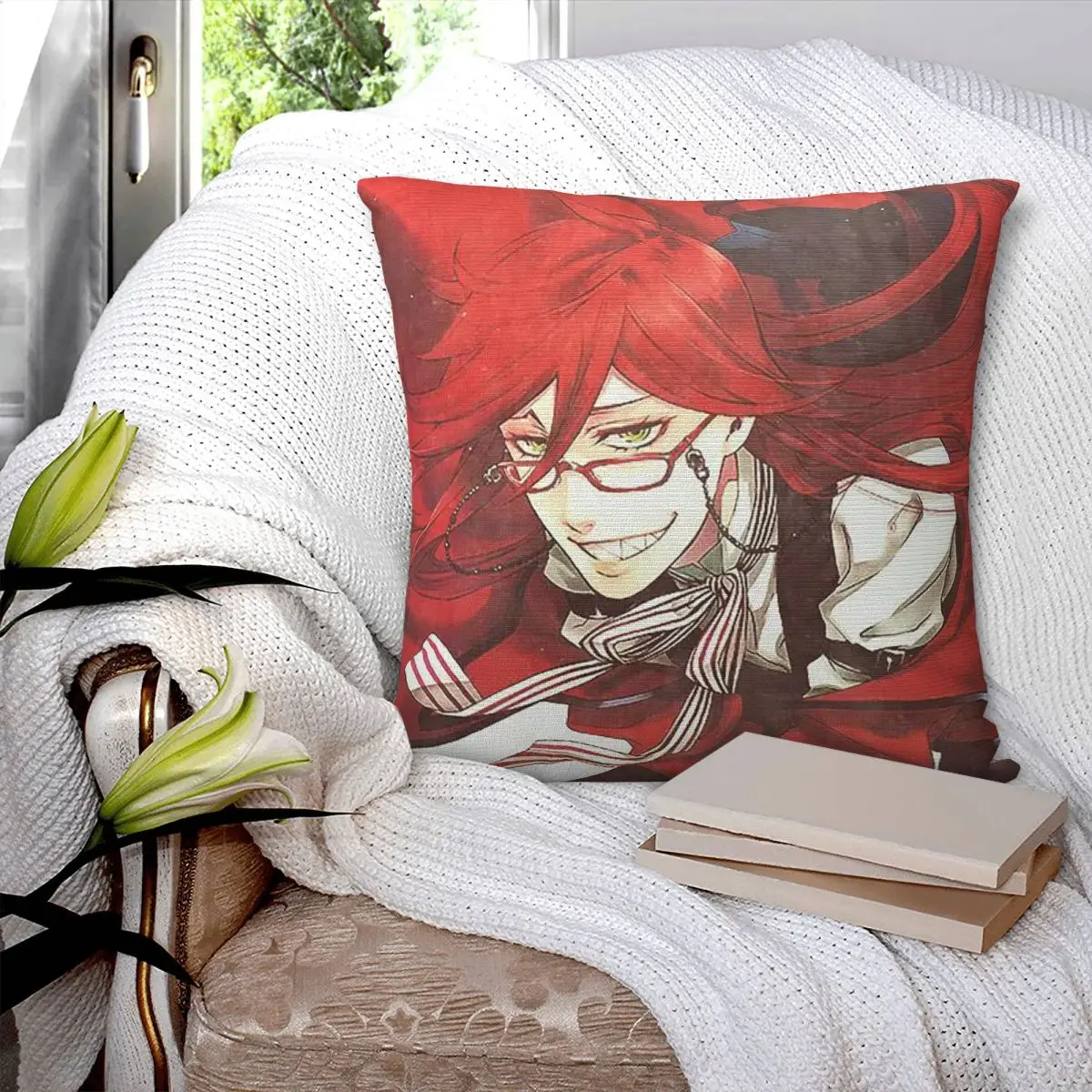 Adventure Anime Black Butler Square Pillowcase Cushion Cover Pillow Case Throw Pillow Cover for Home Bedroom Car