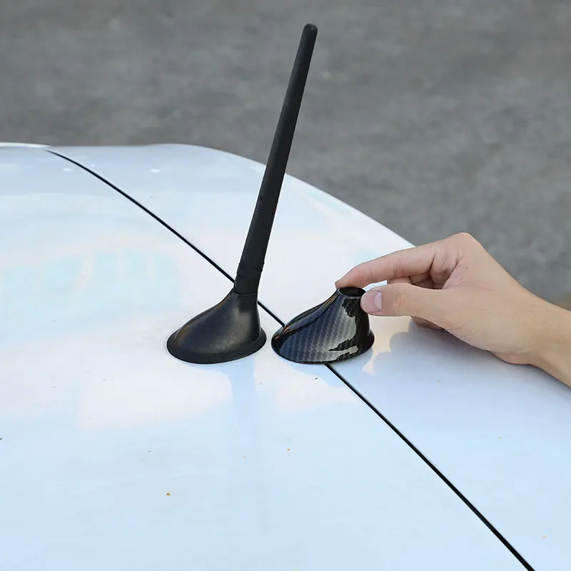 

For Fiat 500 2010 2011 2012 2013 2014 2015 ABS Carbon Fiber/ bright Car Roof Antenna Trim Cover sticker Molding Car Accessories