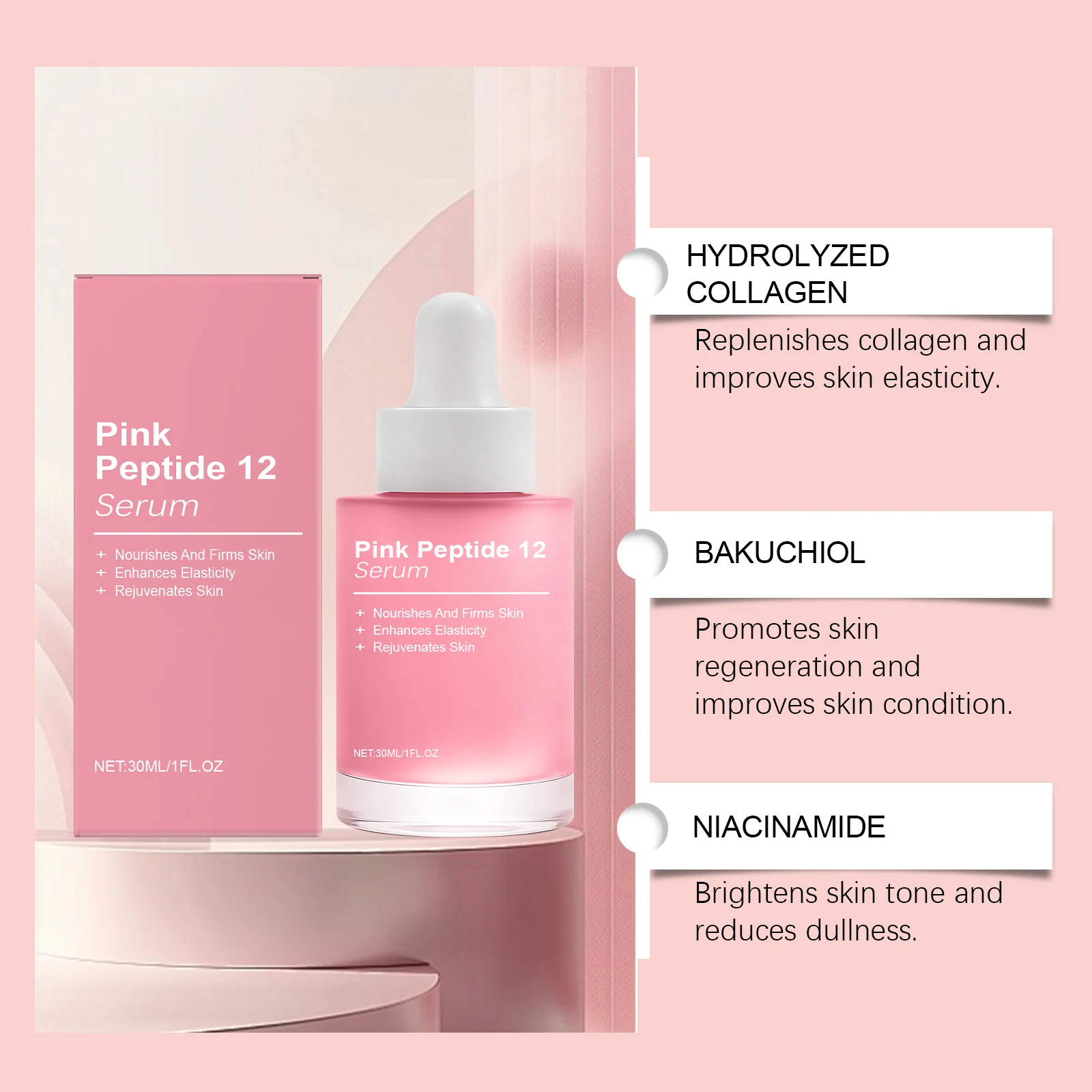 Pink Peptide 12 Facial Serum N - Skincare Niacinamide 评论和价格
