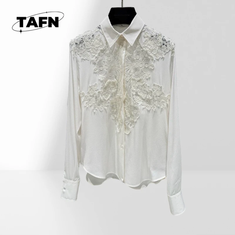 

High-End Fashion All-Matching Comfortable Simple Temperament Beautiful Ladies Classic White Shirt Button Down Office AF3037