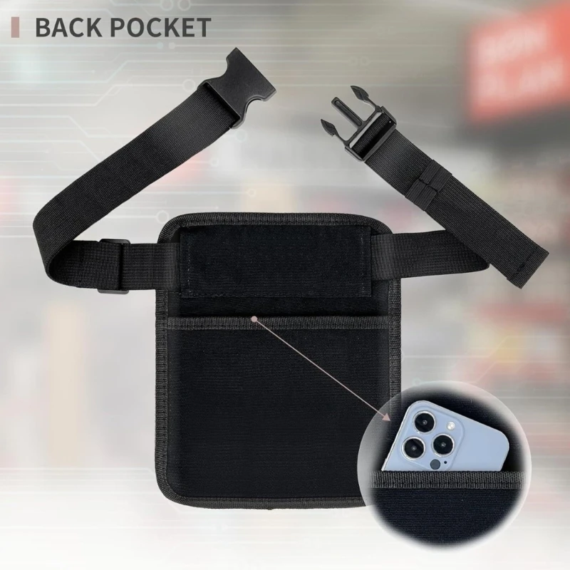 L8RC Adjustable Waist Pack For Food Service Workers Spacious Compartments Canvas Fabric Professional Uniform Accessory