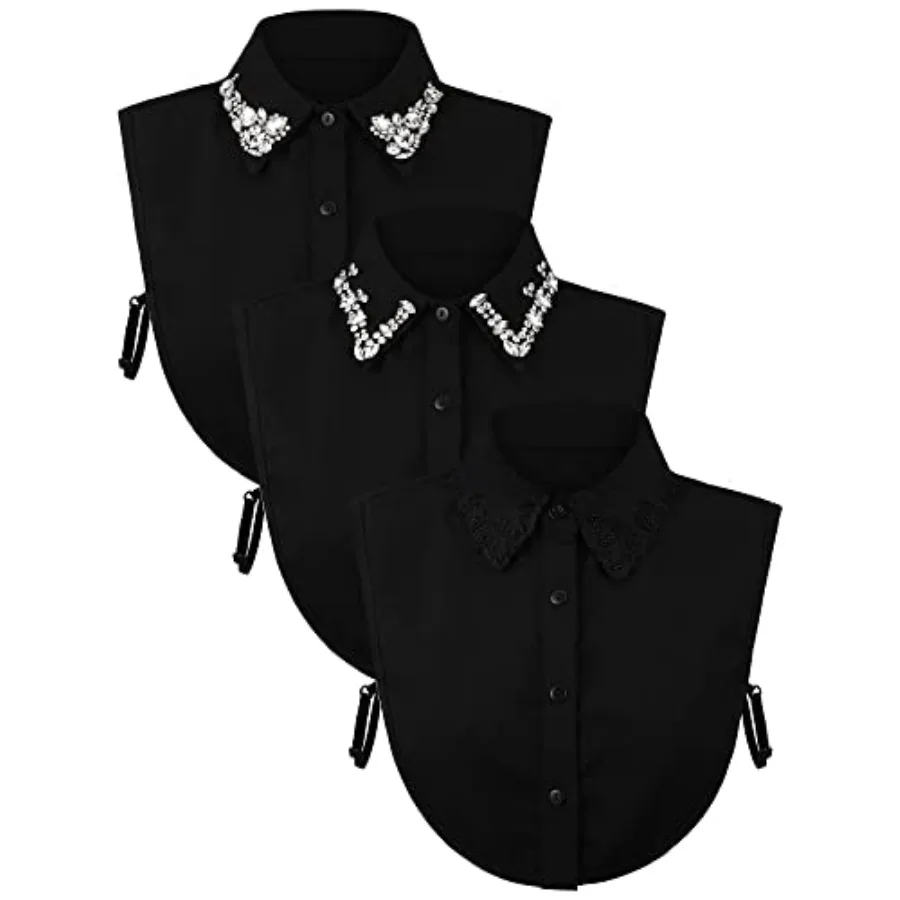 

3 Pieces Fake Collar Detacable Dickey Collar Women Stylis Fal alf Sirt F Women