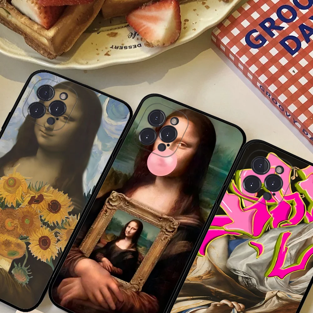 Art Aesthetic David Mona Lisa Clear Phone Case For IPhone 16 15 14 13 12 Mini 11 Pro XS Max XR SE 6 7 8 Plus Soft Silicone Cover