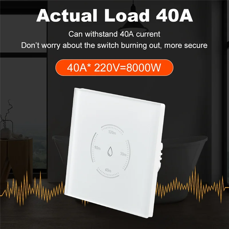 

HLZS-Tuya EU Wifi Smart Water Heater Boiler Switch 40A 8000W Smart Life App Control Switch Works For Alexa Google Home