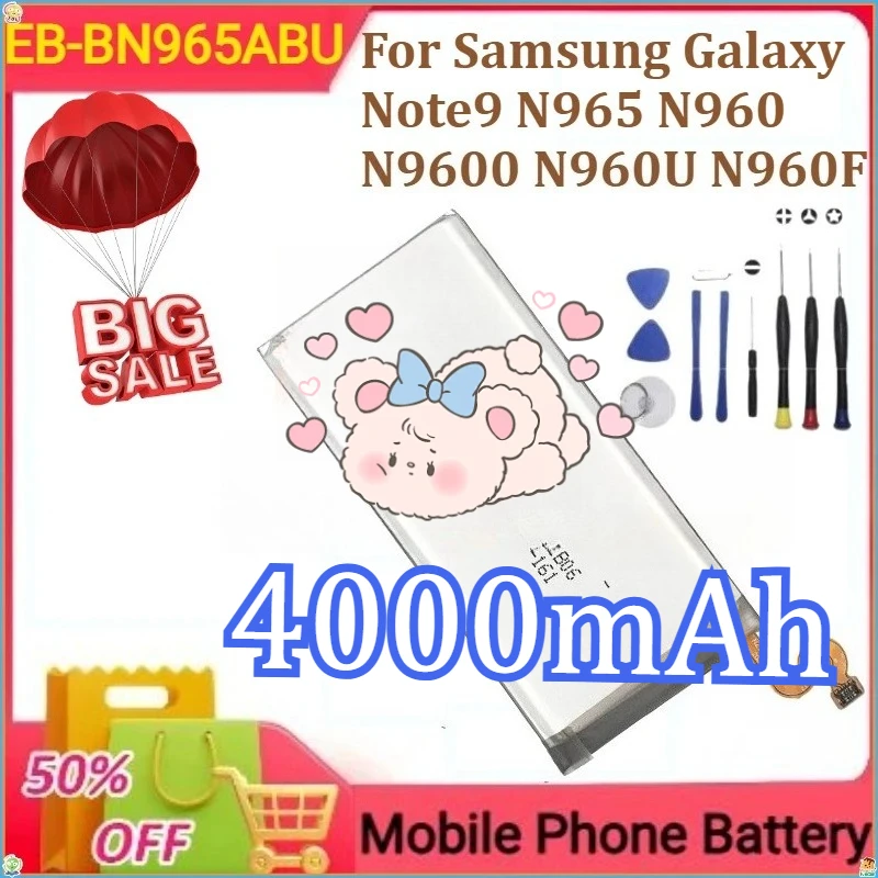 

Replacement EB-BN965ABU Battery For Samsung Galaxy Note9 N965 N960 N9600 N960U N960F Mobile Phone Battery 4000mAh+Tools
