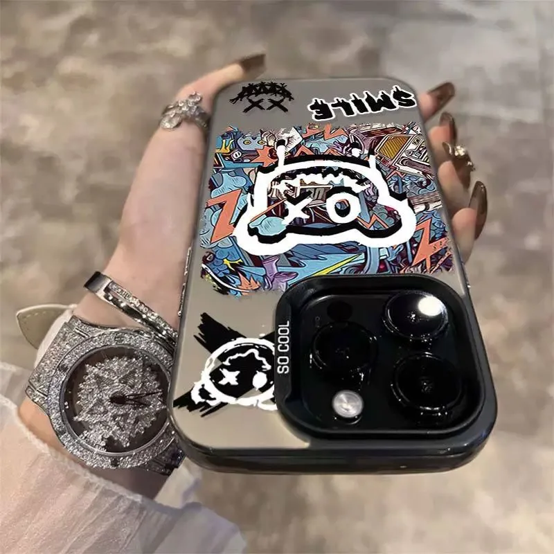 Para iPhone 11 funda de borde suave fundas todo incluido para iPhone 12 13 11 14 15 ProMax XR X XS 15 7/8 Plus contraportada graffiti parachoques