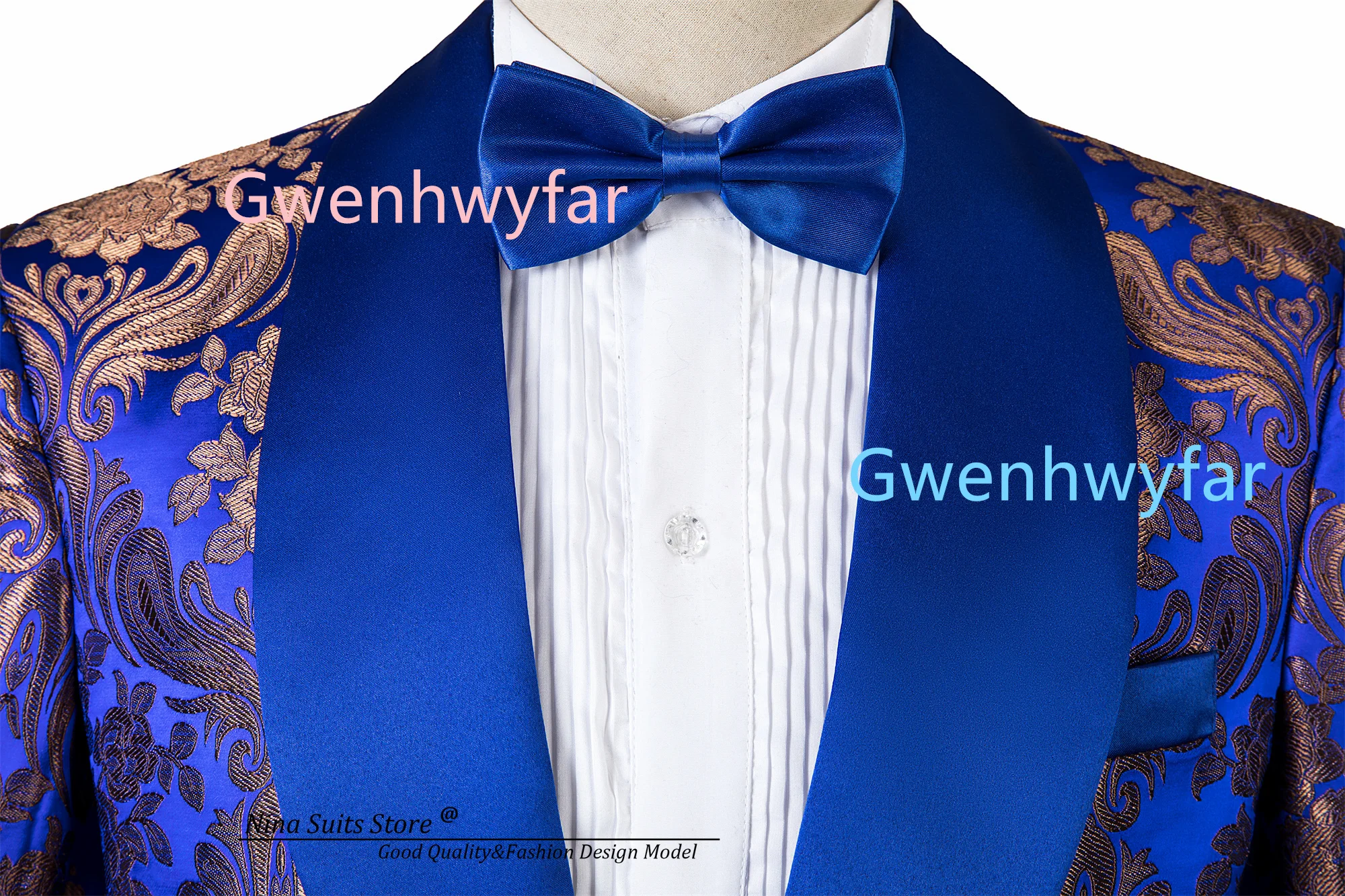 G&N 2026 Violet Suits with Dark Gold Embroidery Floral Men's Ball Tuxedos  2026 Shiny Men's Wedding Party Suit 3-piece set