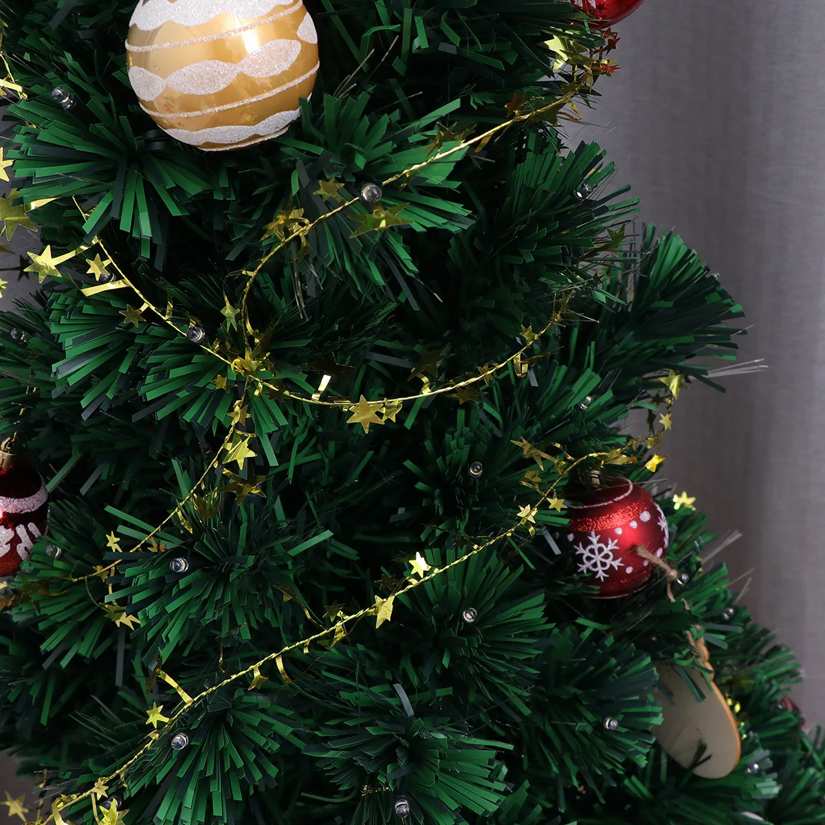 

5 Pcs Pentagram Ornament Christmas Tree Garland Star Pine Home Decoration Golden