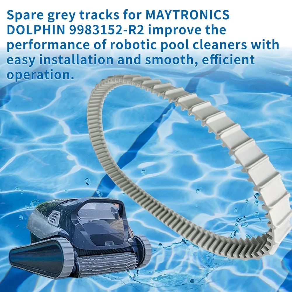 2 Pack 9983152-R2 Gray Tracks for Maytronics Dolphin Robotic Pool Cleaners Compatible with Dolphin Maytronics Models Parts