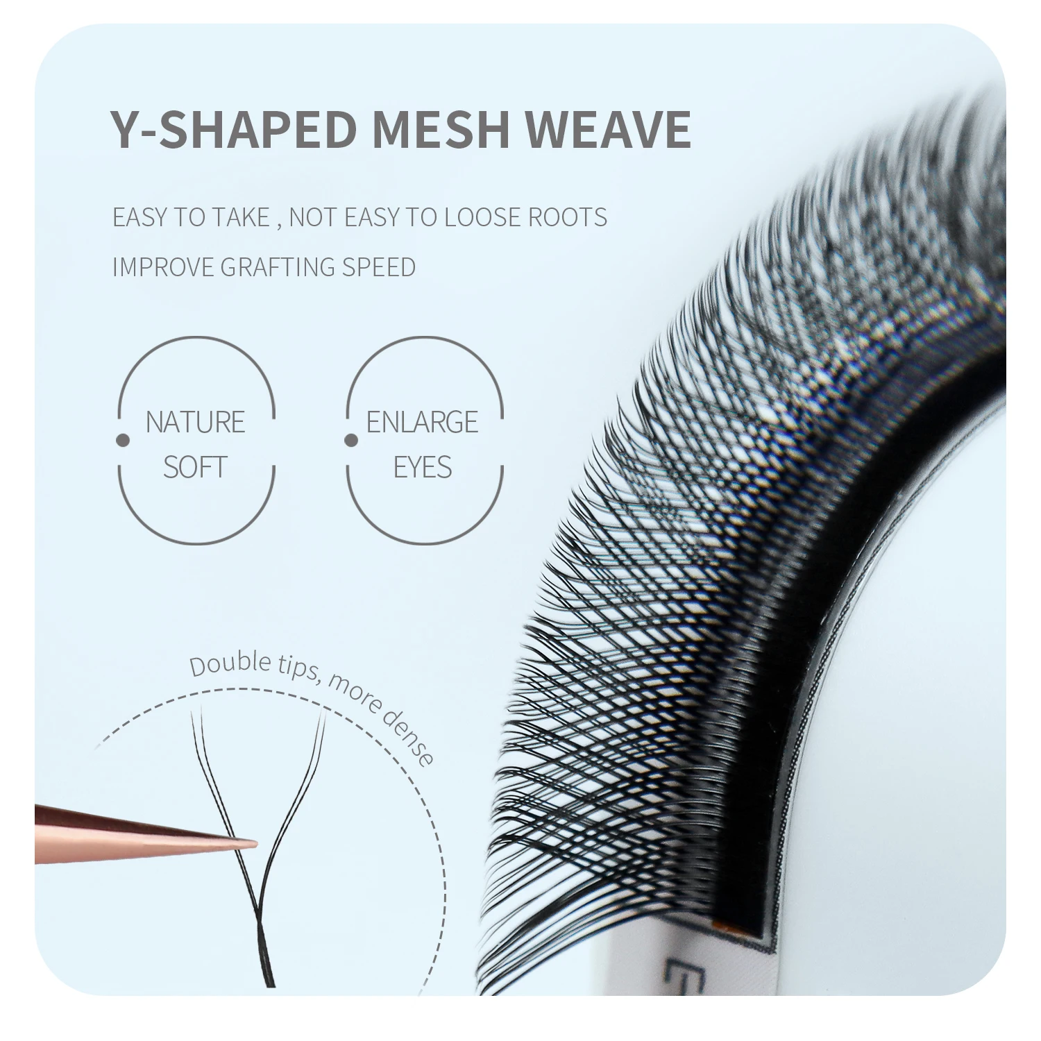 ANNAFRIS YY Shape Lash Extensions 2D Two Tips Premade Volume Fans Mesh Net Cross Natural Soft Light False Eyelashes