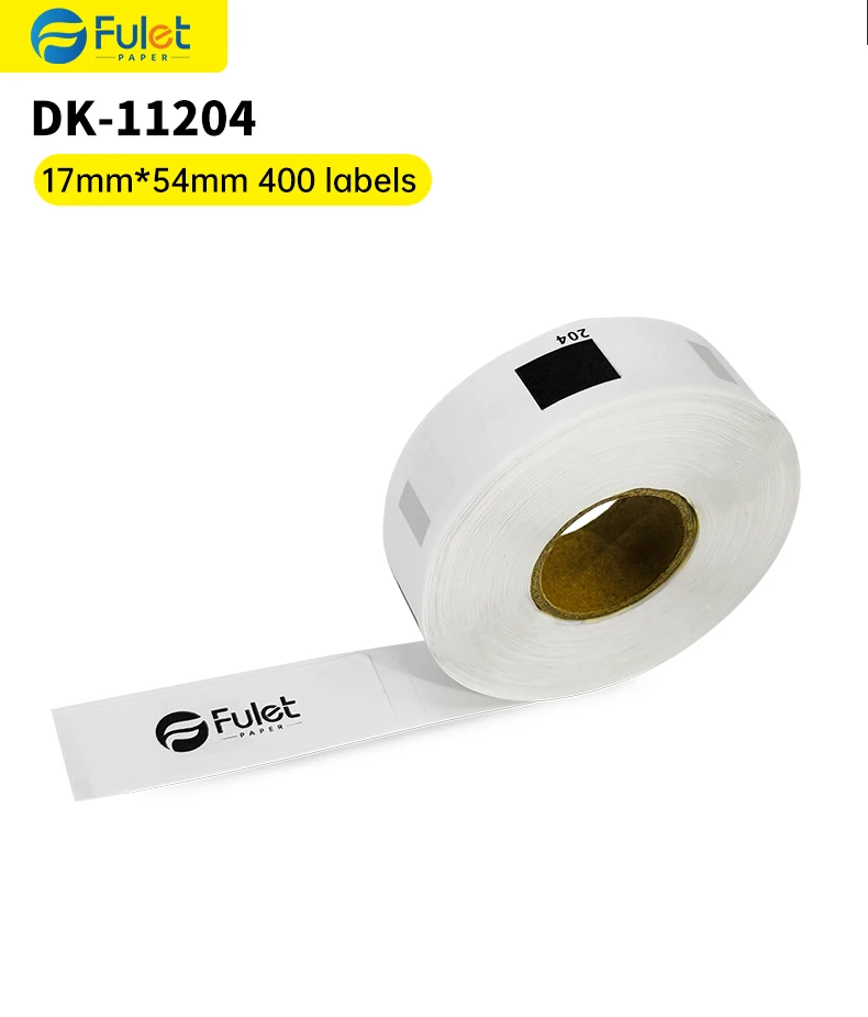 互換性のあるブラザーdk-11204-17-x-54mm-400ラベル-ロール-黒文字白地-小型ラベルロール（ラベルホルダー-カートリッジなし）