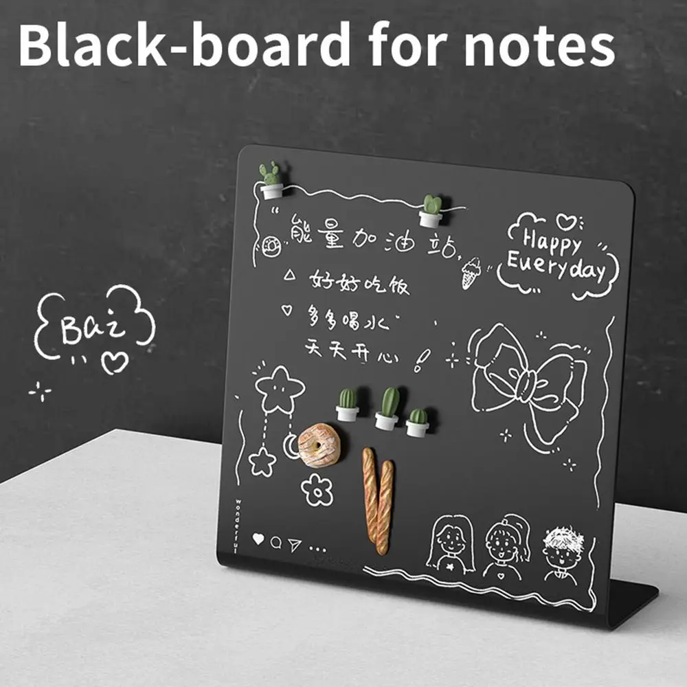 Metal Magnetic Blackboard Vertical DIY Design Desktop Message Board Badge Notes Storage Storage Display Board Message Display